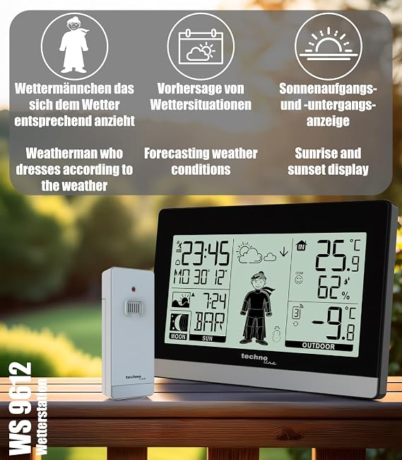Technoline WS9612 Modern Weather Station Black