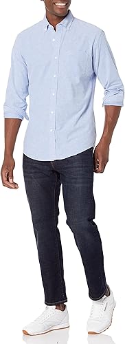 Miniatura 5 de Tienda Essentials Camisas de manga larga para hombre Casual - Bolsillo de ajuste regular Oxford