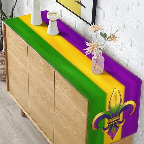 Miniatura 2 de Pudodo Camino de mesa Mardi Gras de Nueva Orleans Brasil carnaval decoración de fiesta de máscaras cocina comedor decoración del hogar 13 x 90