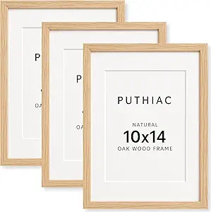 10x14 Oak Wood Picture Frame - 10"x14" Poster Frames for Wall, 10x14 Picture Frames for Wall, 10 x 14 Picture Frames, 10 x 14 Frames for Wall(3 Pack, Beige)