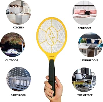 Electric Fly Swatter, High Voltage Bug Zapper with 2 AA Batteries