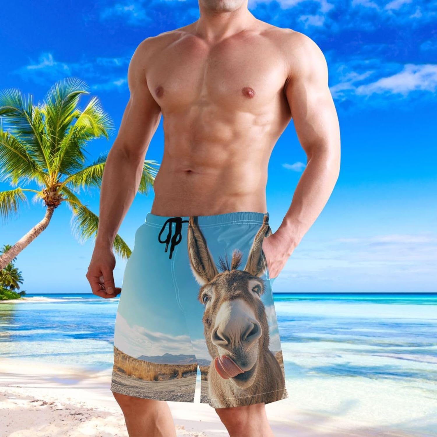 Men's Swim Trunks Board Shorts Quick Dry Swimsuit Swimwear Holiday Party Bathing Suit