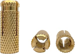 Marcopol Lote de 40 anclajes de latón M8 x 28 mm, manguito de perno de expansión, anclaje de ladrillo de mampostería de hormigón, clavijas de expansión (40, M8 x 28 mm), amarillo