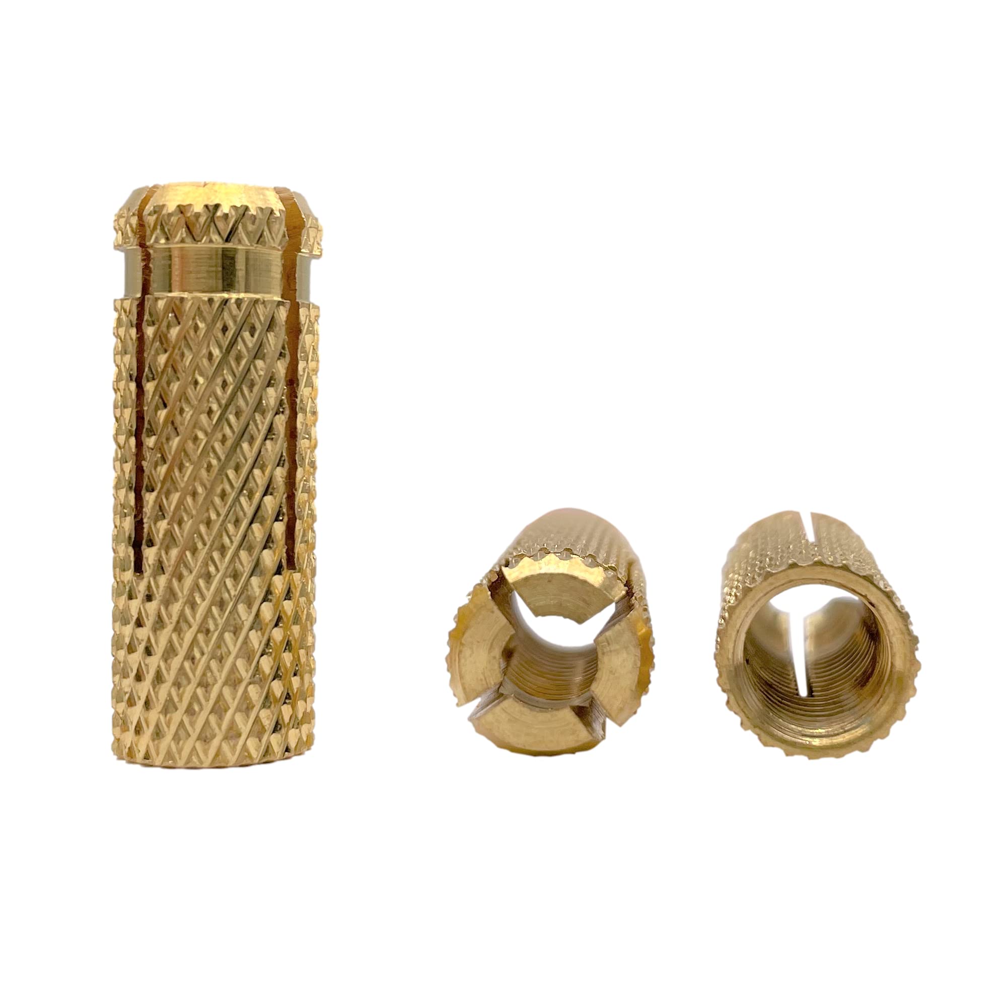 Marcopol (Pack of 40 pcs) Brass Drop in Anchors M8 x 28 mm, Expansion Bolt Sleeve, Concrete Masonry Brick Anchor, Expansion Dowels (40, M8 x 28 mm), Yellow