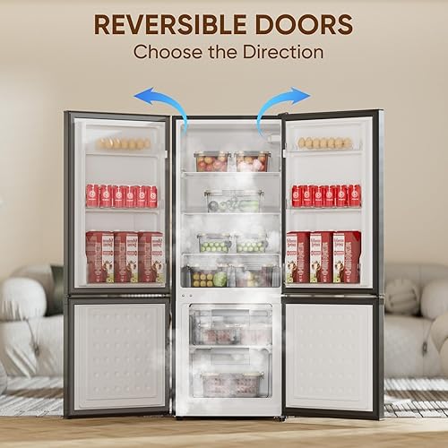 Miniatura 6 de Upstreman - Refrigerador de 7.1 pies cúbicos con congelador inferior, refrigerador para apartamento con congelador, energéticamente eficiente, de