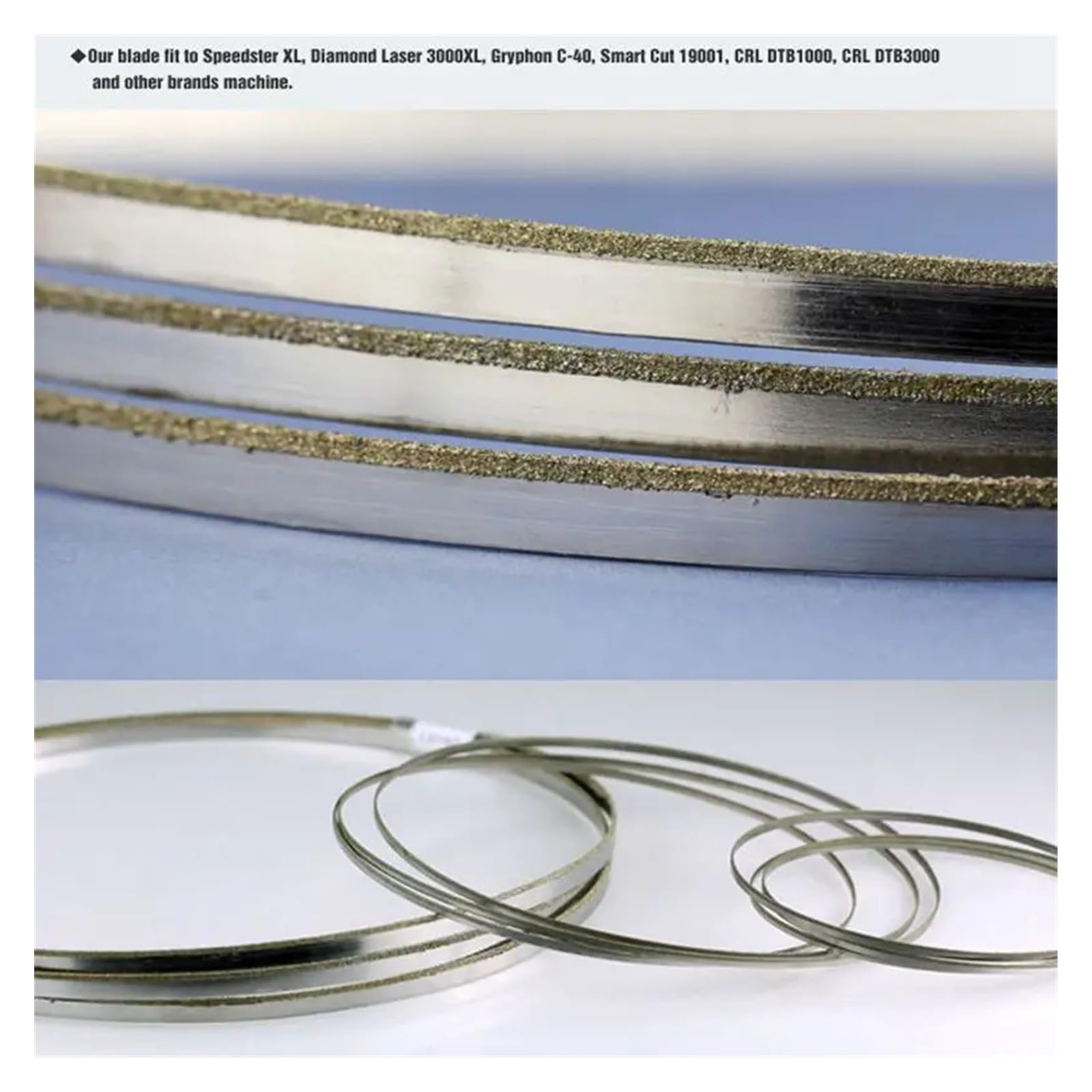 Hoja de Sierra de Cinta de Repuesto con Revestimiento de Diamante de 62 Pulgadas x 1/4 de Pulgada, Compatible con la Hoja de Corte de Vidrio Diamond Laser 5000