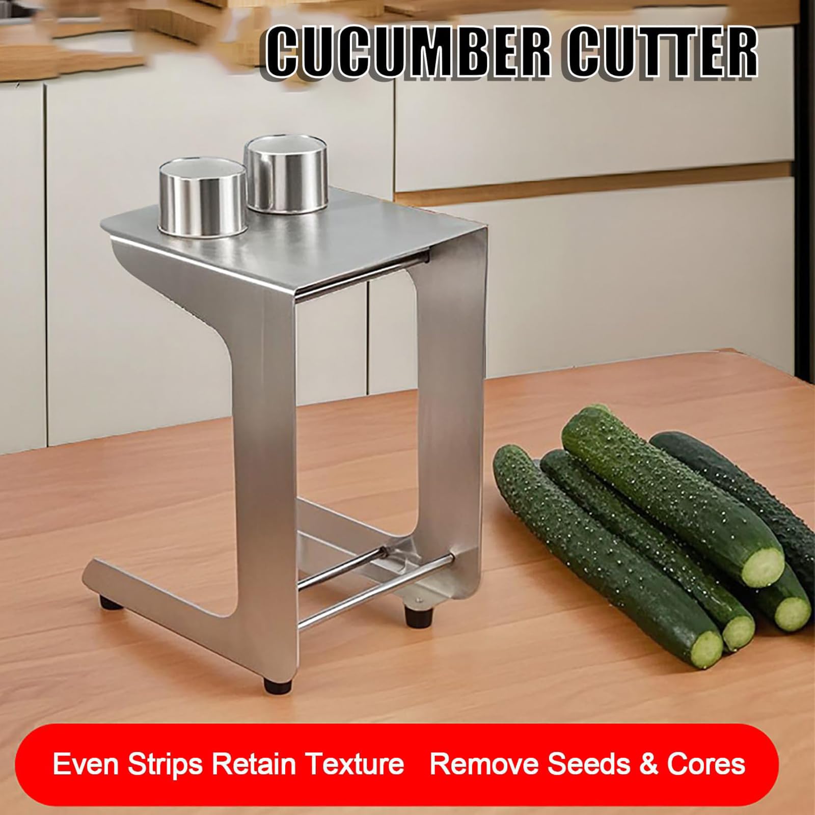 Cortador de verduras con 2 cuchillas para sushi, patatas fritas y preparación de ensaladas, herramienta de cocina eficiente y fácil de usar