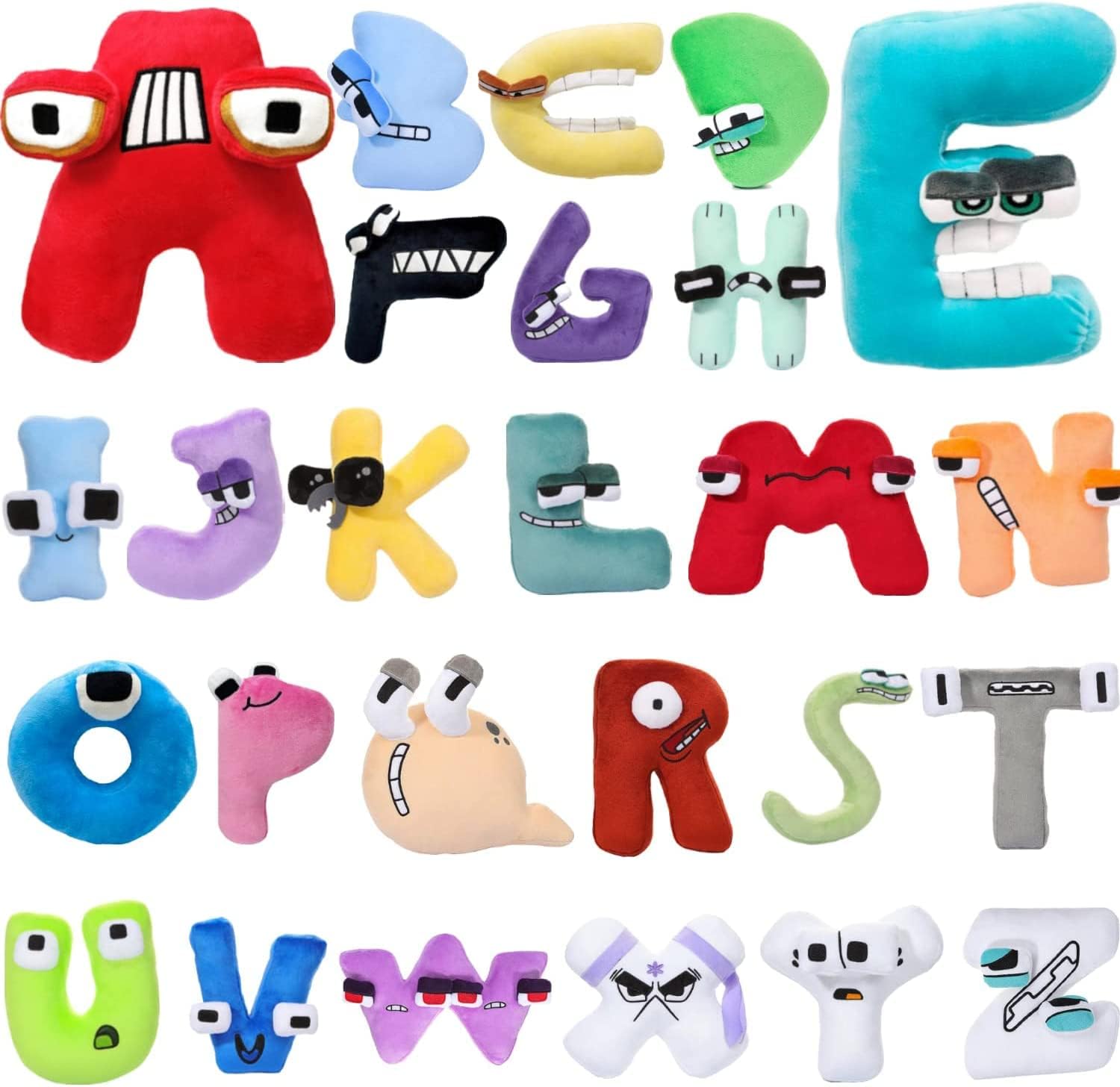 ADILAIDUN Alphabet Lore Plush,26 Pcs Alphabet Lore Plushies Toys,Rainbow Friends Mystery Box Bfdi Plush Lanky Box