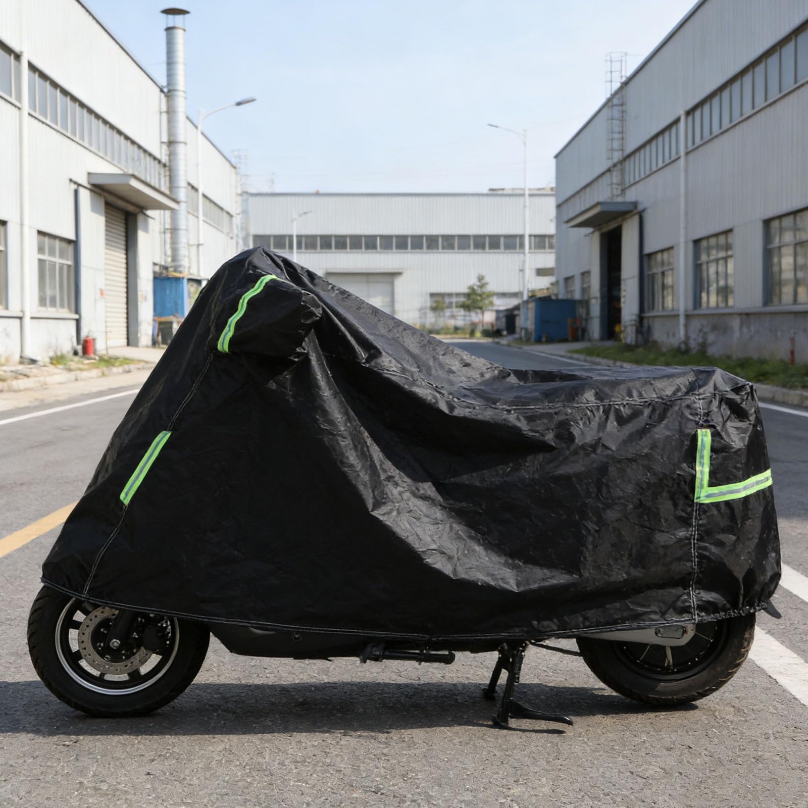 Abaodam Housse de Moto Noire 2XL Imperméable en Tissu Oxford Épais, Protection Extérieure UV et Anti-poussière, Grosse Housse pour Motos 222-251 Cm, Adaptée Voyage Rangement Extérieur