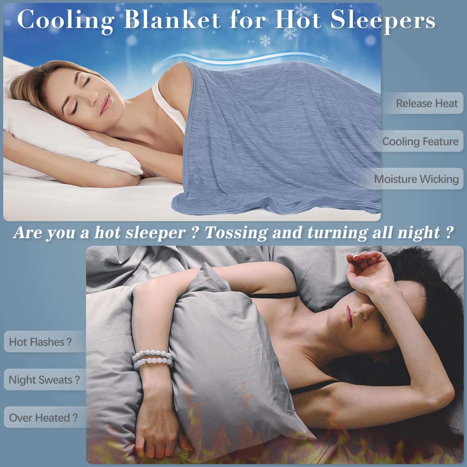 Luxear Cooling Blanket for Summer Throw With Arc-Chill 3.0 Technology Keep Cool for Sofa Bed Comfort Soft Nap Blanket Fabric Breathable Adult Baby Children Pet Dog - Image 2