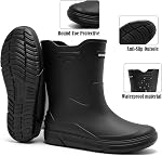 Rain Boots for Men, Waterproof Rubber Boots Superior Durable Mid Calf Garden Boots Non-Slip Mud Boots, Platform Fishing Boots for Outdoor Comfort Work Boots