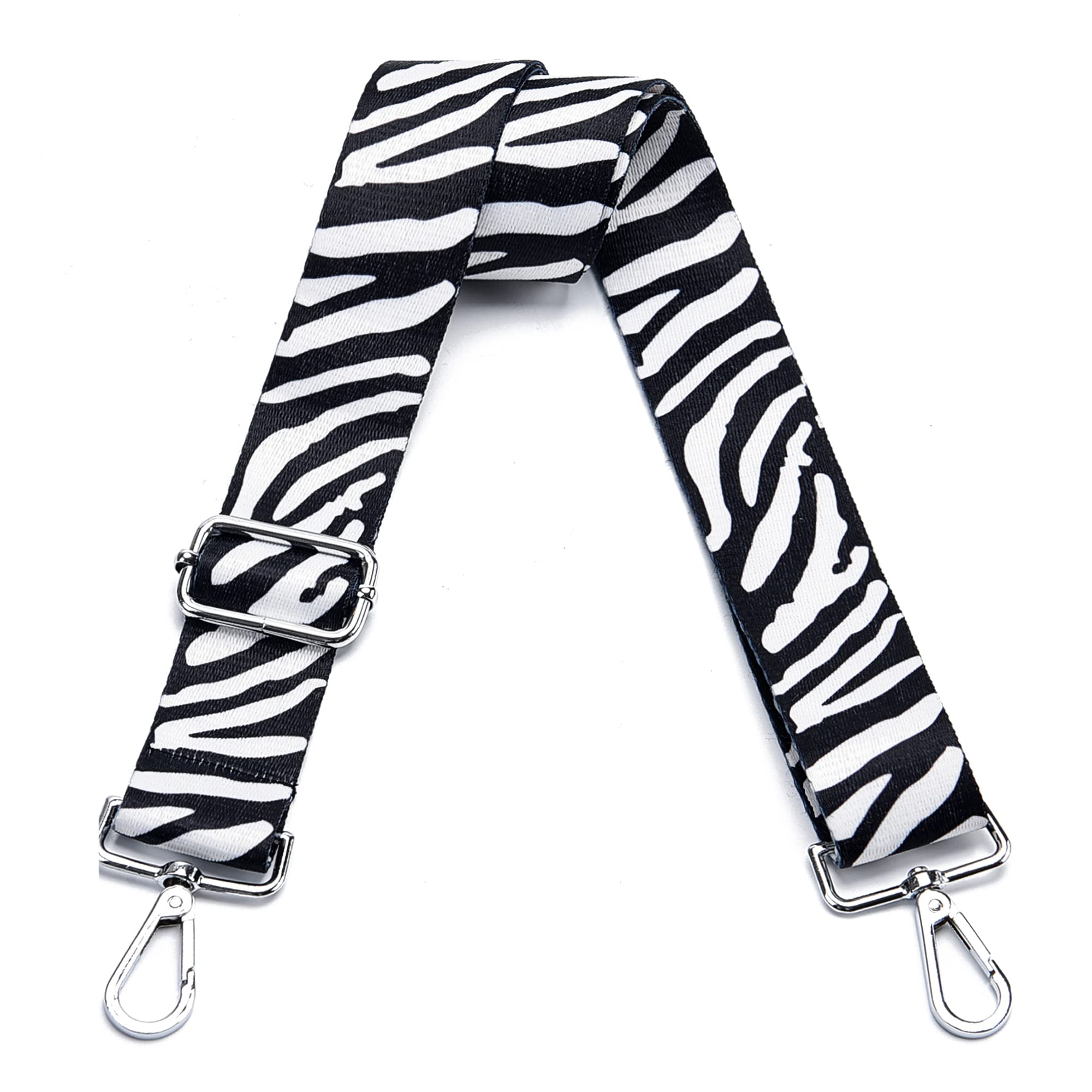 Wide Purse Strap Adjustable Replacement Crossbody Bag Strap Silver Hardware Shoulder Straps