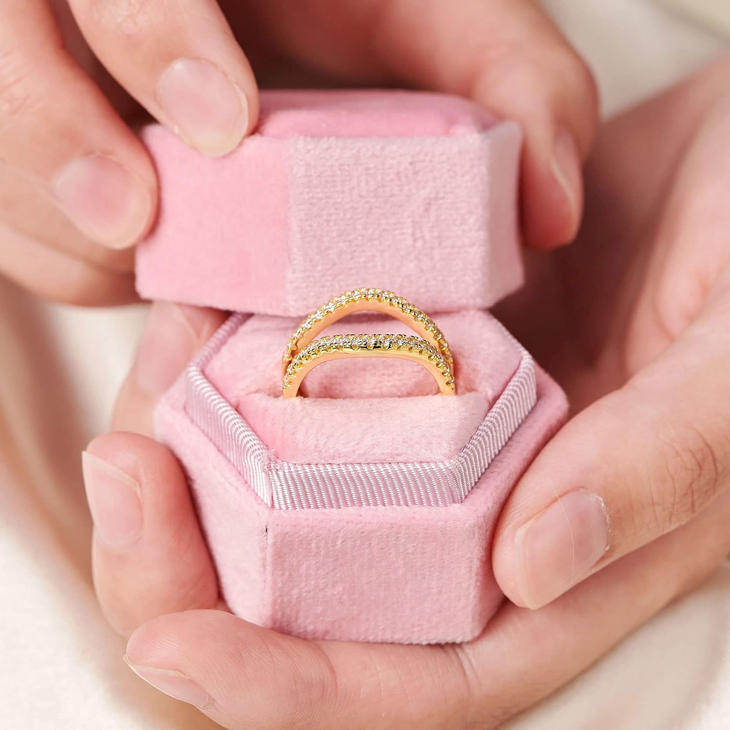 Ring Enhancers Cubic Zirconia Curved Wedding Band for Women Guard Engagement Ring Sterling Silver/Rose Gold/Yellow Gold Size 5-10 - Image 5