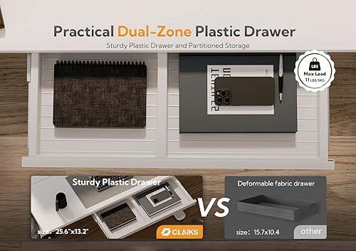 Miniatura 4 de Escritorio de pie con cajones, escritorio eléctrico de pie con altura ajustable, estación de trabajo para computadora, 48 pulgadas, color blanco