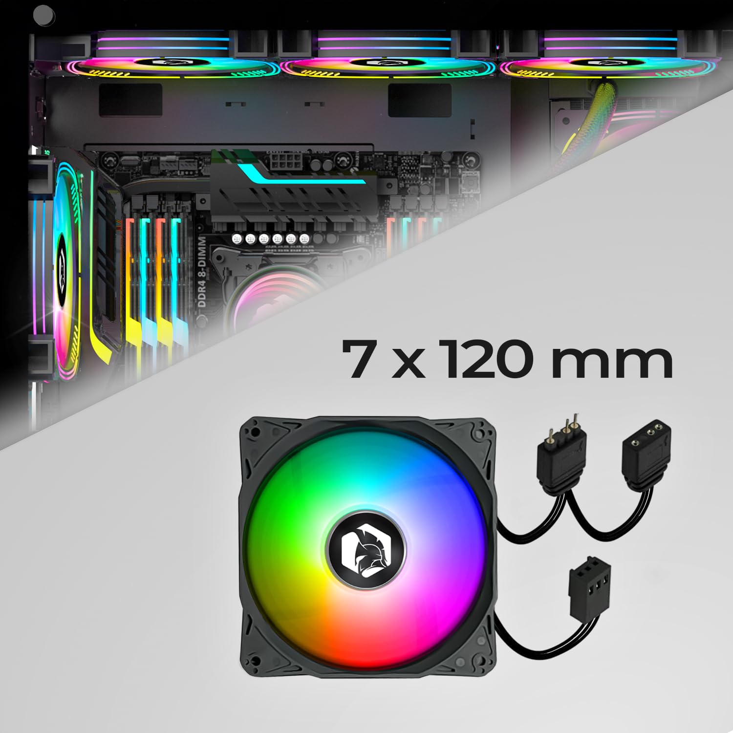 EMPIRE GAMING - Boitier PC Gamer CL-242 - PWM ARGB Grand Tour ATX, Micro-ATX et ITX - 7 Ventilateurs 120mm 3 pins 5 Volts LED RGB Adressable - MB Sync - Mid Tower Noir