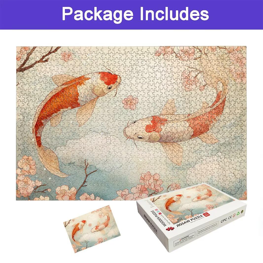 Puzzle 1000 Pezzi Arte per Adulti e Ragazzi, Puzzle Fiori in Legno per Adulti, Puzzles 1000 Pezzi Paesaggi Impegnativo per Tutta la Famiglia, Puzzles con Scatola per Decorazioni Casa, Regalo, -6941