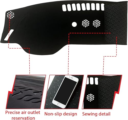 Miniatura 8 de Tapete antideslizante para tablero de instrumentos compatible con Kia Sorento 2004-2009 Protector solar (2004-2009)