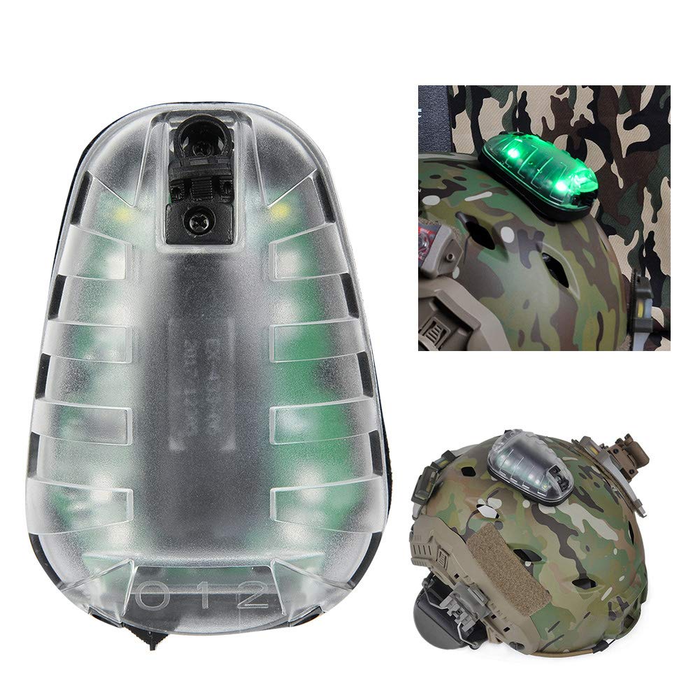 KIMISS Linterna LED Impermeable EX433-BK-GREEN con Flash IR, Luz de Seguridad para, Montaje en Casco, Múltiples Modos