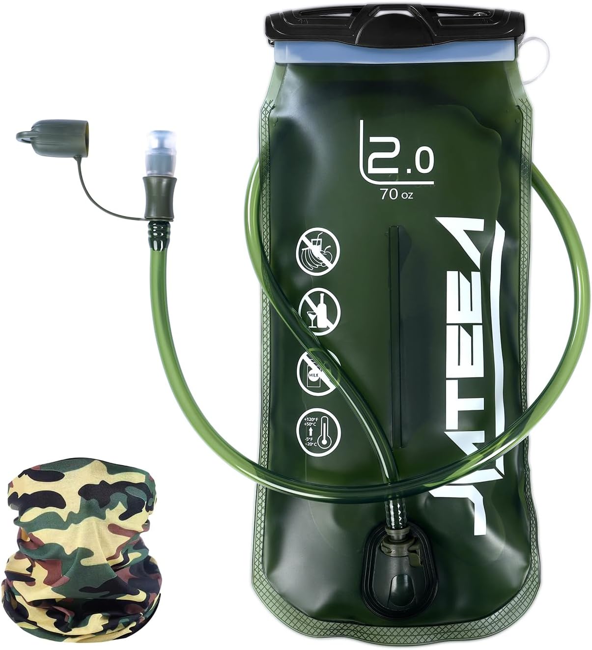 Hydration Bladder 2 Liter,Water Bladder for Hiking Backpack, Leak Proof Water Storage Bladder for Bicycling Hiking Camping Hunting Running