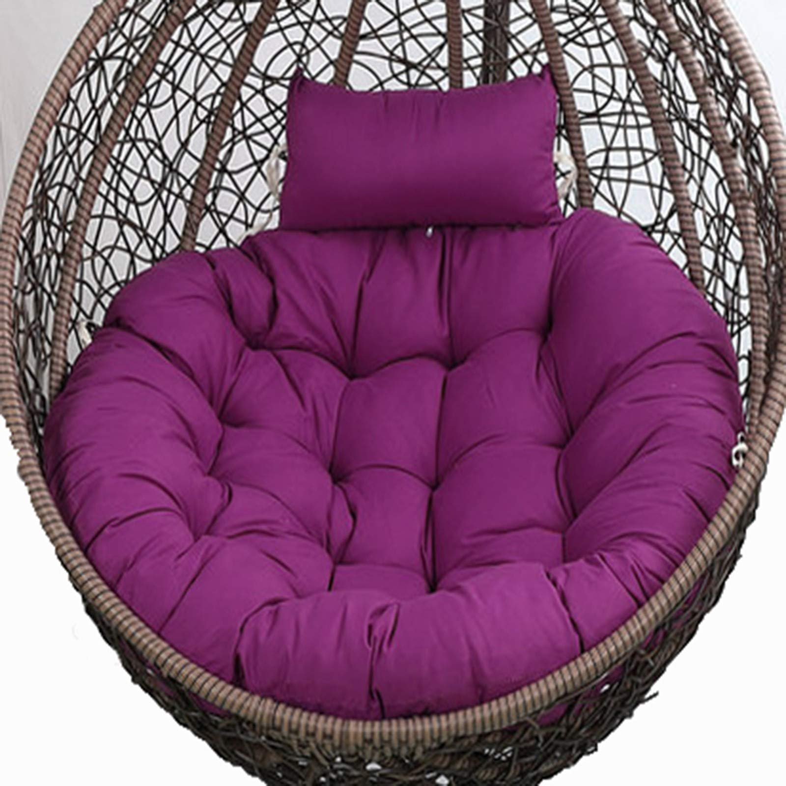 ERTsrhFD Washable Hanging Large Thick Swing Chair Cushion, Indoor Outdoor Garden Mat Pads for Chairs(Purple)