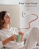 Vista 5 de Saiji Gooseneck - Soporte universal para teléfono celular, soporte de brazo largo flexible, manos libres para teléfonos de 4.0-6.3, montaje