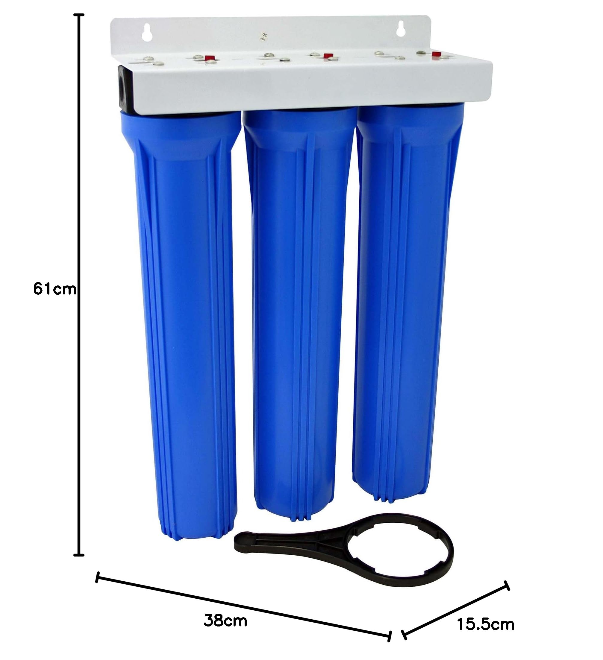 Naturewater Filtro dell'acqua a 3 livelli NW-BRK03, con cartucce filtranti da 508 mm, attacco tubo 26,16 mm