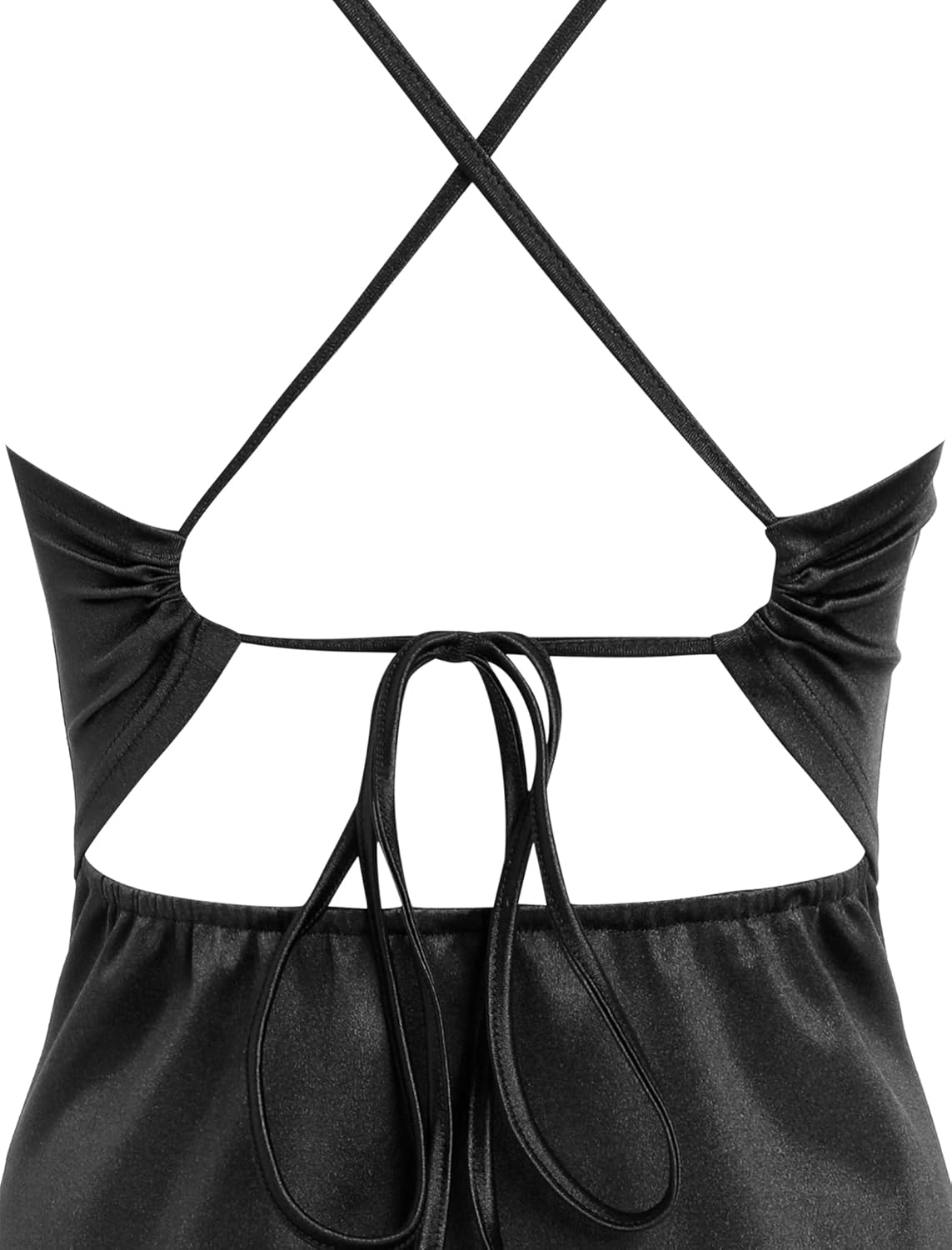 ZAFUL Women's Satin Sleeveless Spaghetti Strap Mini Dress Sexy Slip Cowl Neck Silky Cocktail Party Dresses