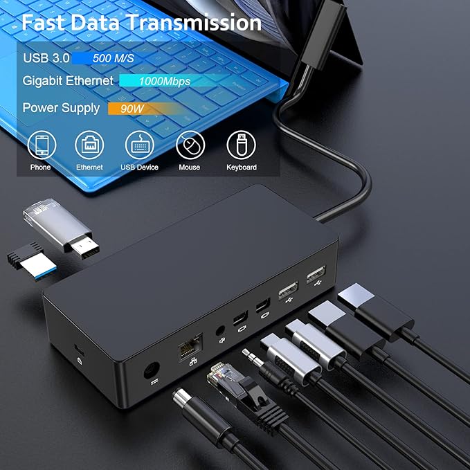 Surface Dock, Docking Station con Fuente 90W para Surface Pro/Laptop/Book/Go miniatura 3