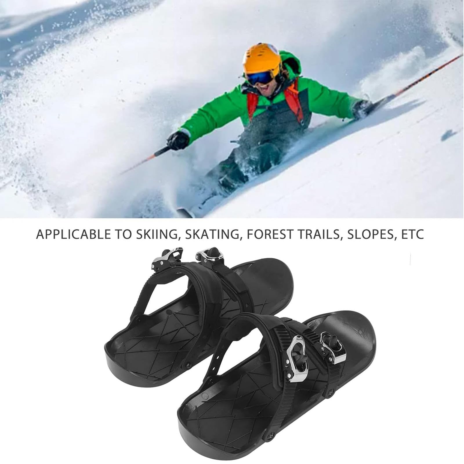 Mini Pattini da Sci, Mini Pattini da Sci Corti con Guanti e Occhiali, Scarpe Invernali da Sci, Attacchi Regolabili Sci da Pattinaggio sulla Neve per Sci All'Aperto