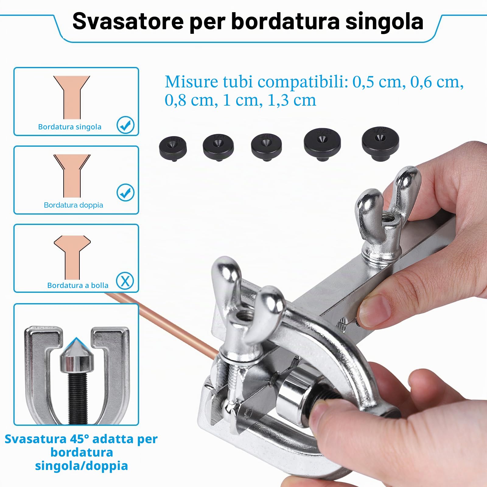 Set Svasatura Tubi Freni Doppia e Singola 7,6 m 4,75 mm 6,35 mm Raccordi