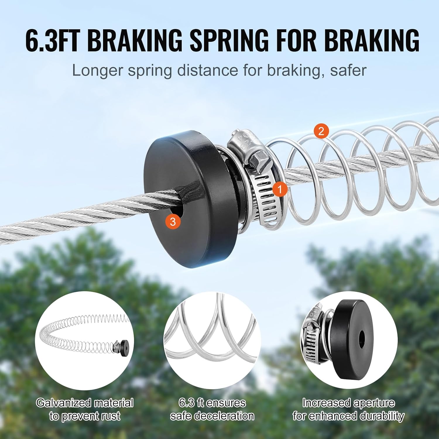 Detailed View of the 6.4ft Extended Spring Brake