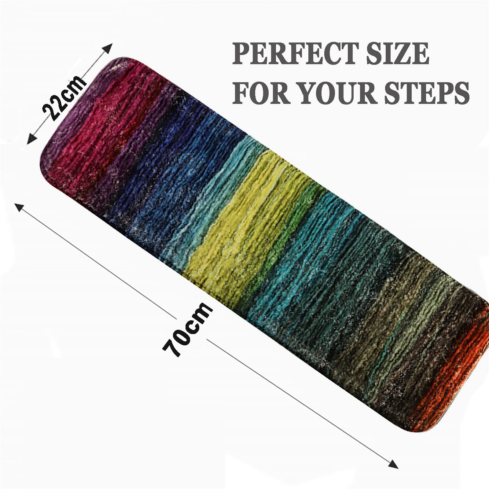 Tapis d'Escalier Antidérapant 30x8 Pouces avec Adhésif Réutilisable, Tapis Antidérapant pour Sécurité Intérieure, Matériau Polyester pour Enfants, Aînés et Animaux, Facile à Nettoyer