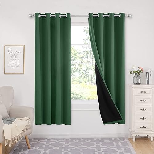 Miniatura 41 de Deconovo - Cortinas opacas 100% con forro, aisladas térmicamente, con reducción de ruido, certificadas por Oeko-TEX, con ojales en la parte Gris