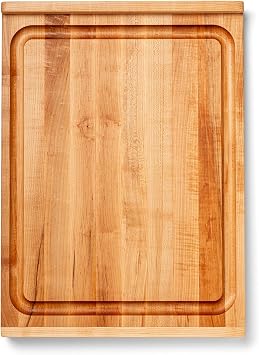 John Boos Countertop Series Rectangular Wooden Maple Cutting Board 23.75x17.25 1.25 Thick, 18-lb Reversible Butcher Block with Juice Groove, Counter Lip & Edge-Grain Made in the USA