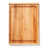 Countertop Series Rectangular Wooden Maple Cutting Board 23&period;75”x17&period;25” – 1&period;25” Thick&comma; 18-lb Reversible Butcher Block with Juice Groove&comma; Counter Lip & Edge-Grain – Made in the USA