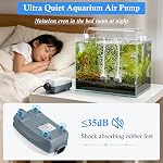 HITOP Pompe à air pour aquarium à double sortie, aérateur de réservoir de poissons Whisper réglable, pompe à oxygène silencieuse avec accessoires pour 20 à 100 gallons (2 sorties)