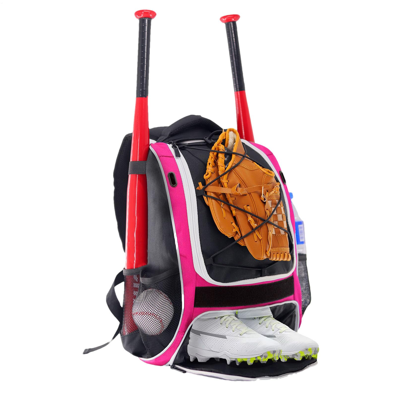Genérico Baseball-Ausrüstung | für Teams und Softball, Jugend-Baseball-Rucksack, Softball-Schläger, Oxford-wasserdicht, reißfest, Baseball-Rucksack mit gepolstertem Riemen