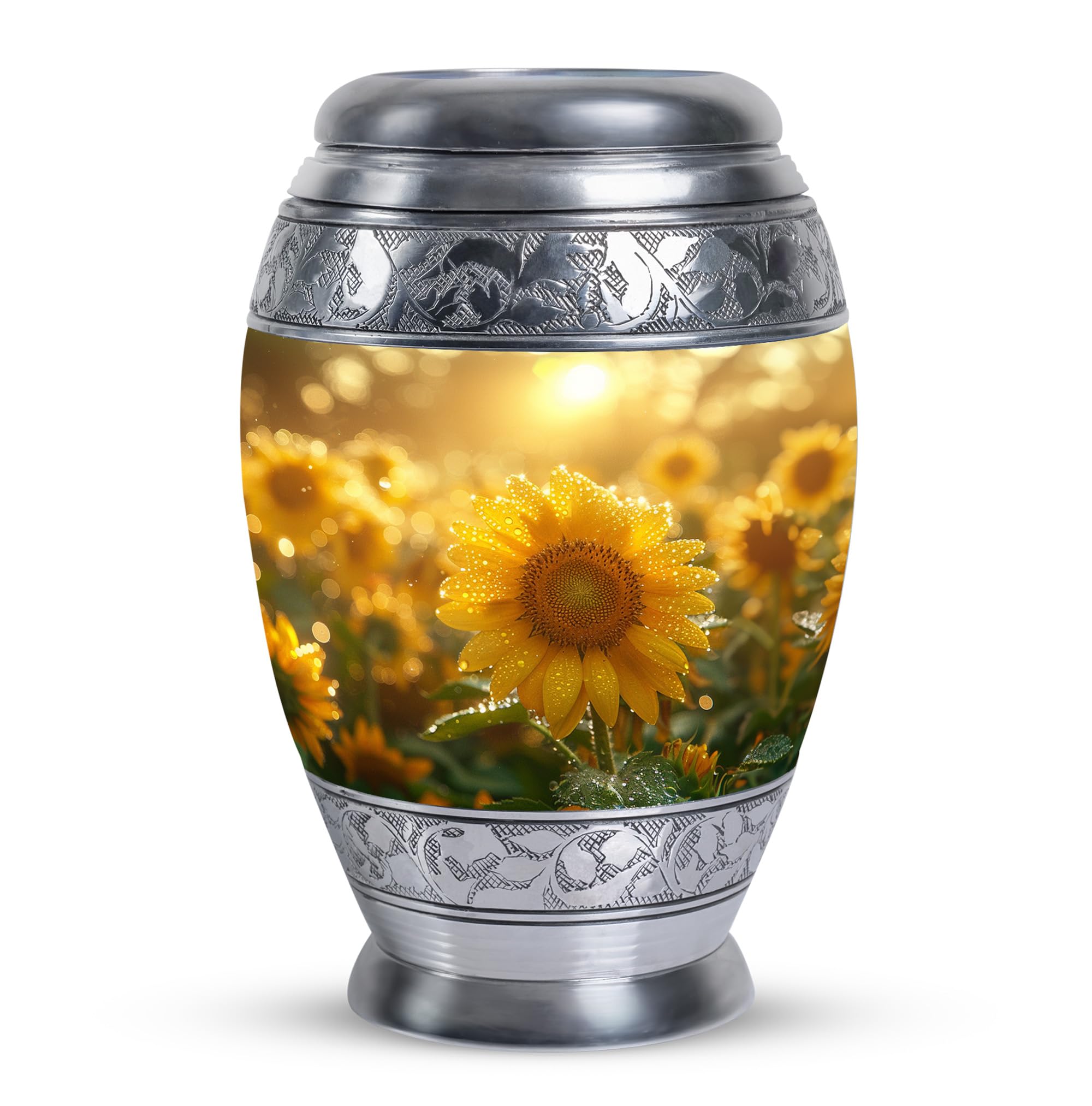 SUBSH Golden Sunshine Dew - 3 Inch Mini Memorial Urns - Pack Of 1 - Decorative Keepsake Urns For Adults' Ashes - Male & Female