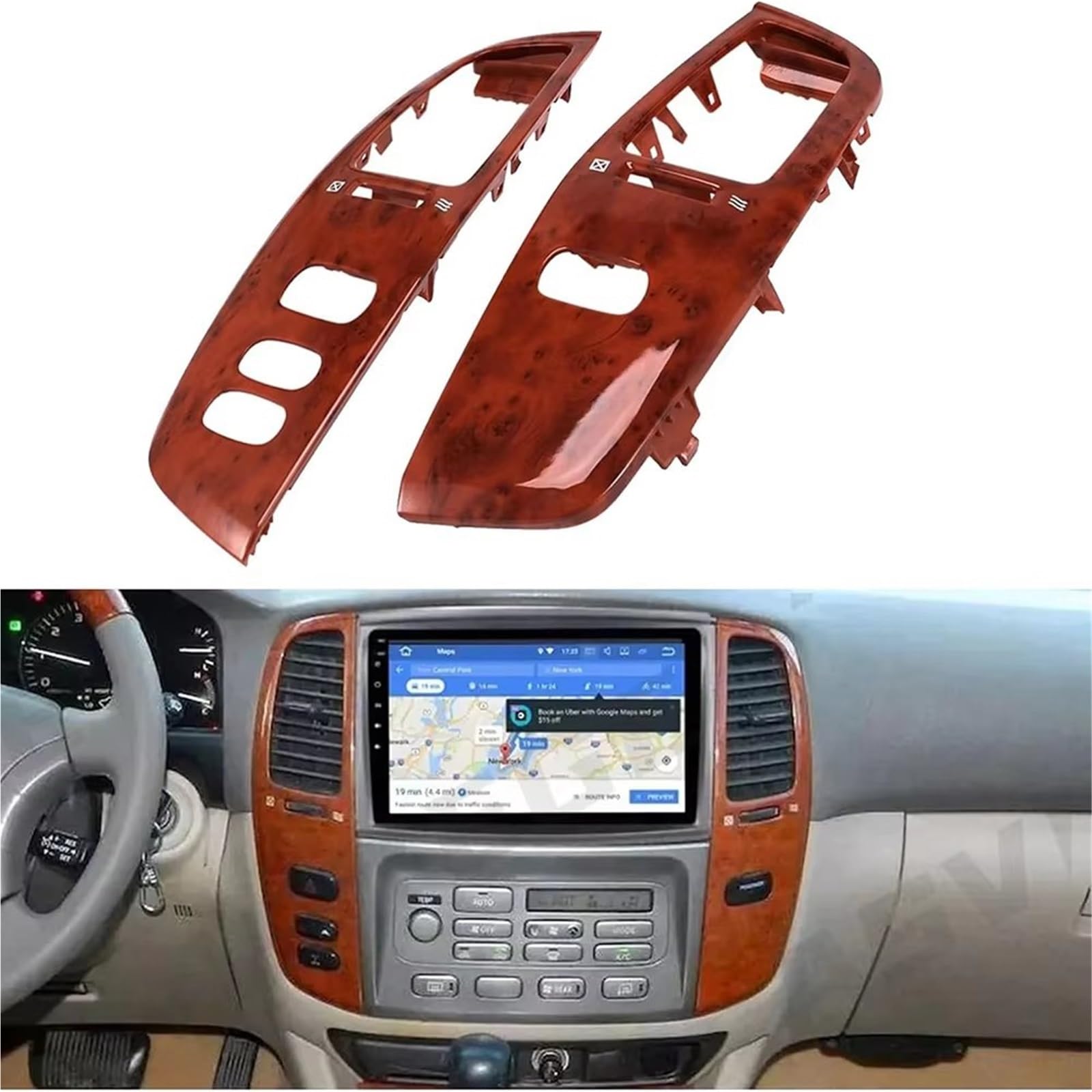 Pieza Decorativa Ventilación Compatible Con Land Para Cruiser 100 Para UJZ100 Para FJ100 1997-2007 Cubierta Salida Ventilación Automóvil Anillo Adhesivo Embellecedor Ventilación Automóvil