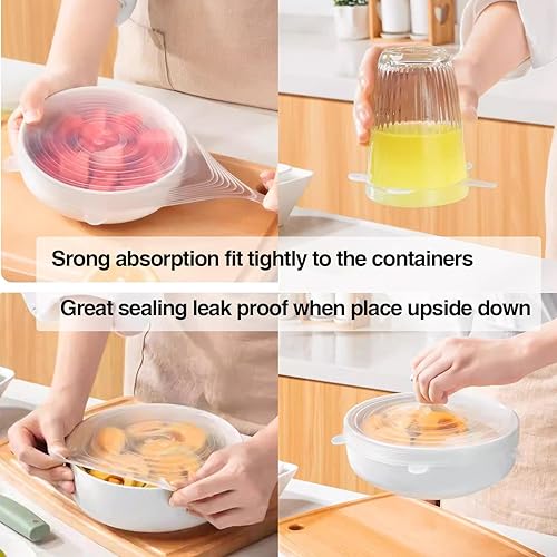 Miniatura 5 de 6 tapas de repuesto de silicona de 4 pulgadas para cuencos de vidrio Pyrex 7202-PC de 1 taza, natillas de vidrio de ancla, tapas de silicona para
