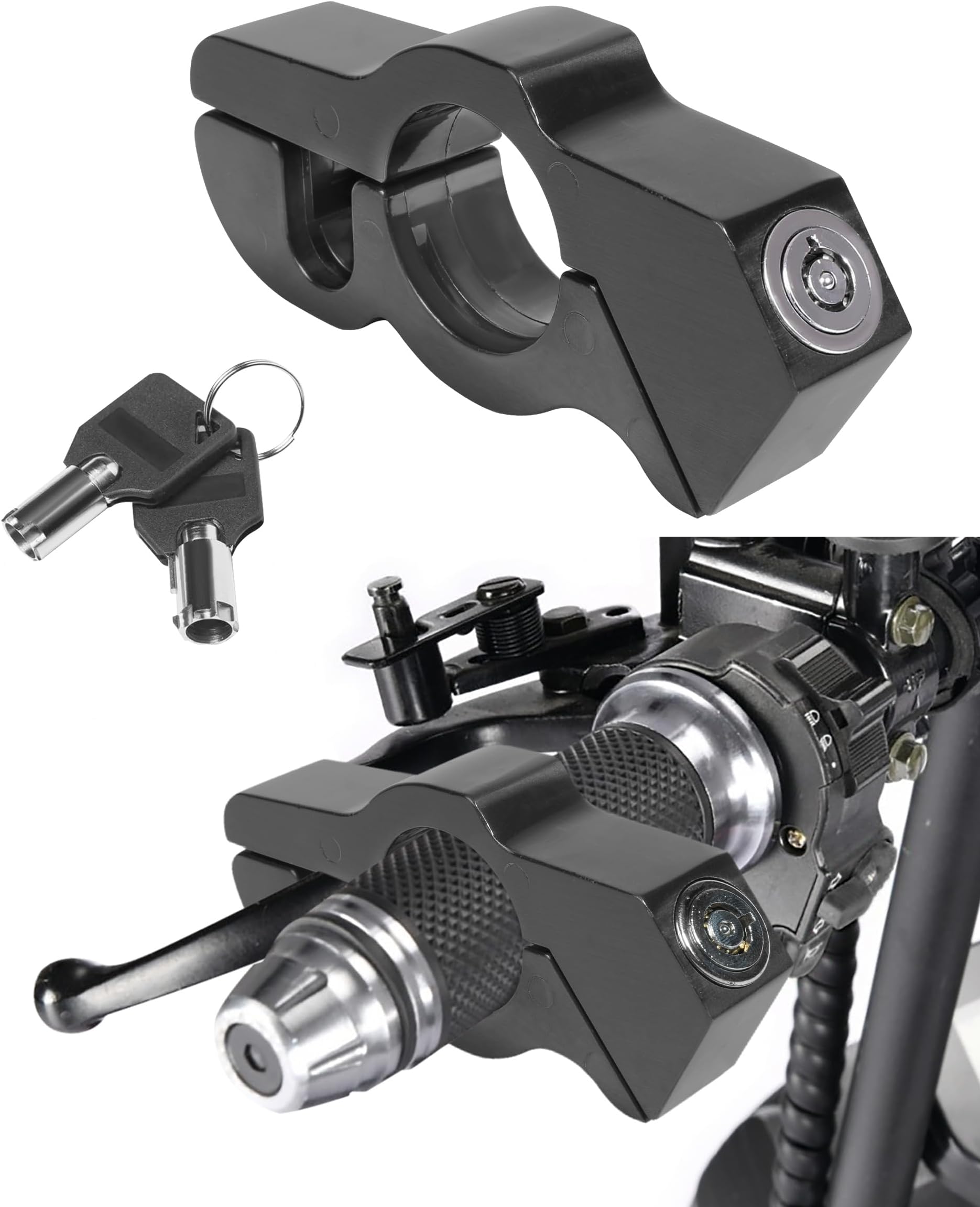 Motorcycle Lock,Car Accessories Throttle Lock,Motorcycle Locks Anti Theft,Motorcycle Brake Lock,Motorcycle Wheel Lock,Motorcycle Locks,Suitable for Motorcycles,Mopeds, ATV,Bicycles,Etc (Black)