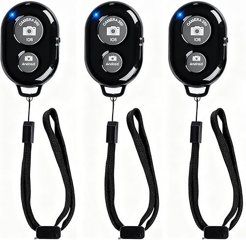 AOQIYUE - Obturador remoto inalámbrico para teléfonos celulares y tabletas (paquete de 3), control remoto Bluetooth para control de cámara