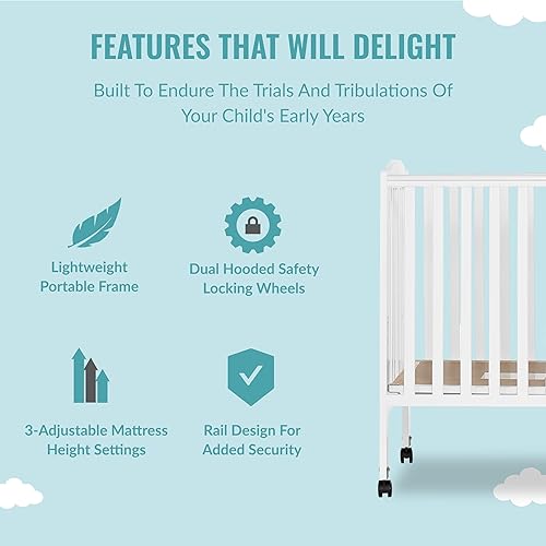 Miniatura 4 de Cuna fija completamente plegable 2 en 1 Dream On Me Convertible Blanco Black, Cherry, Espresso, Natural, Gris acero, White