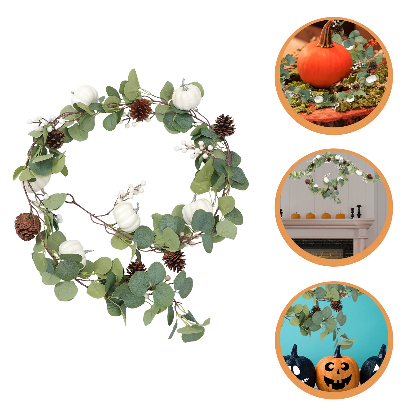 1set Ghirlanda Artificiale Realistica Con Viti Di Eucalipto Per Decorazione Di Halloween Per Interni Ed Esterni Per Pareti Porte e
