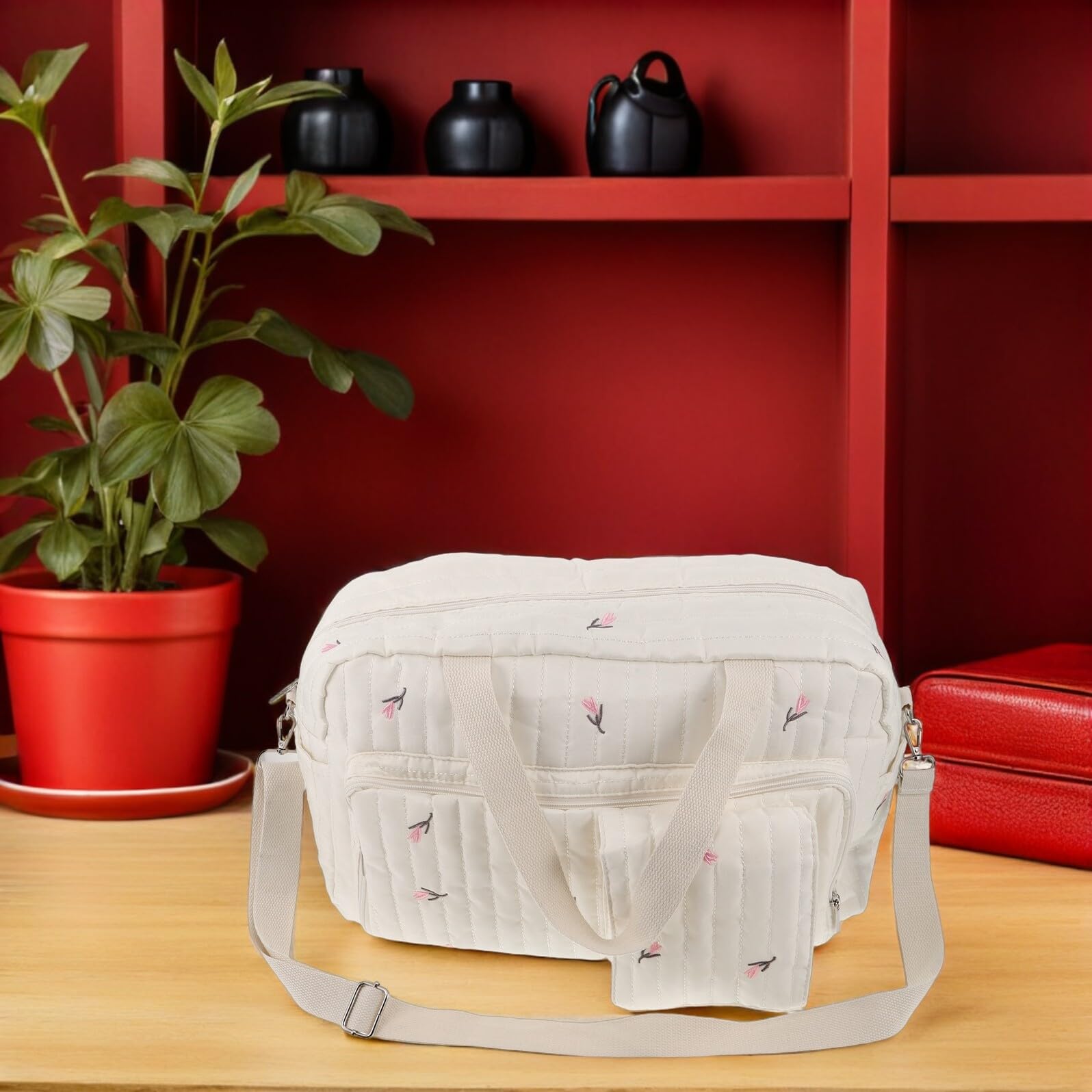 Große Umhängetasche für Mutterschaft mit Viel Stauraum Abriebfestes Material Mehrere Fächer für Babybedarf Vielseitig als Wickeltasche und Krankenhausreise-tasche Bequem Tragbar