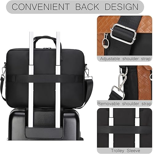 Miniatura 8 de BESMART Slim Laptop Bag 15.6/17.3 Inch Laptop Briefcase for Women, Elegant Waterproof Shoulder Bags, Computer Messenger Bag