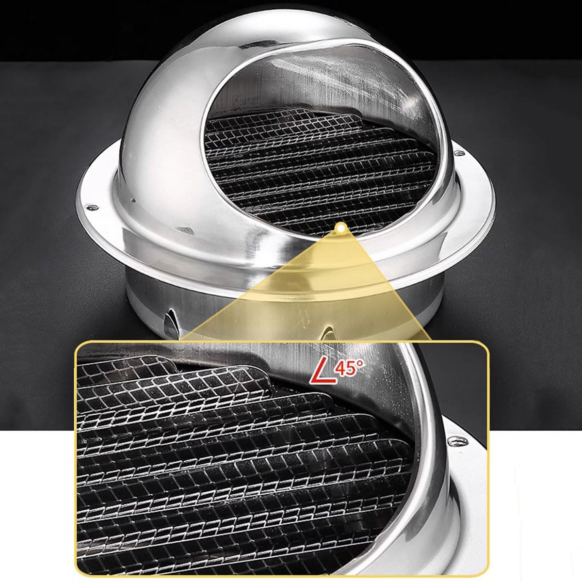 Rejilla de ventilación hemisférica, Rejilla de ventilación, Rejilla de ventilación para Campana extractora Robusta y fácil de Instalar (tamaño: 250 mm – 9,8 Pulgadas)