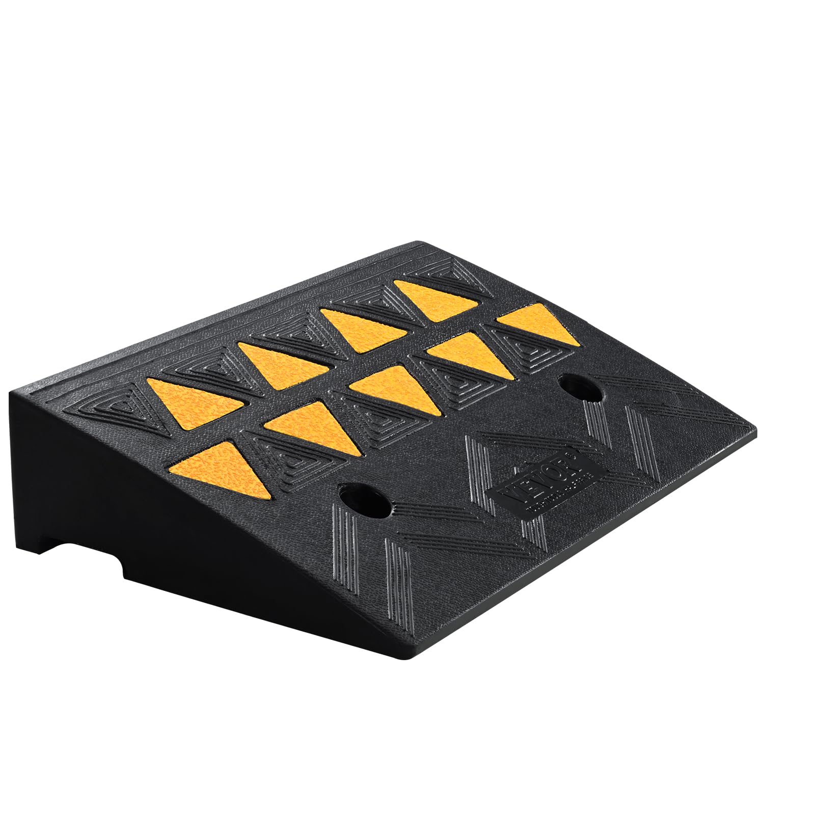 VEVOR Rampe de Seuil Hauteur 10,8 cm Trottoir en Caoutchouc Capacité de Charge 15 tonnes Rampe Accès Fauteuil Roulant Antidérapante pour Passage de Voitures Vélos Scooters Motos 50x30x10,8 cm
