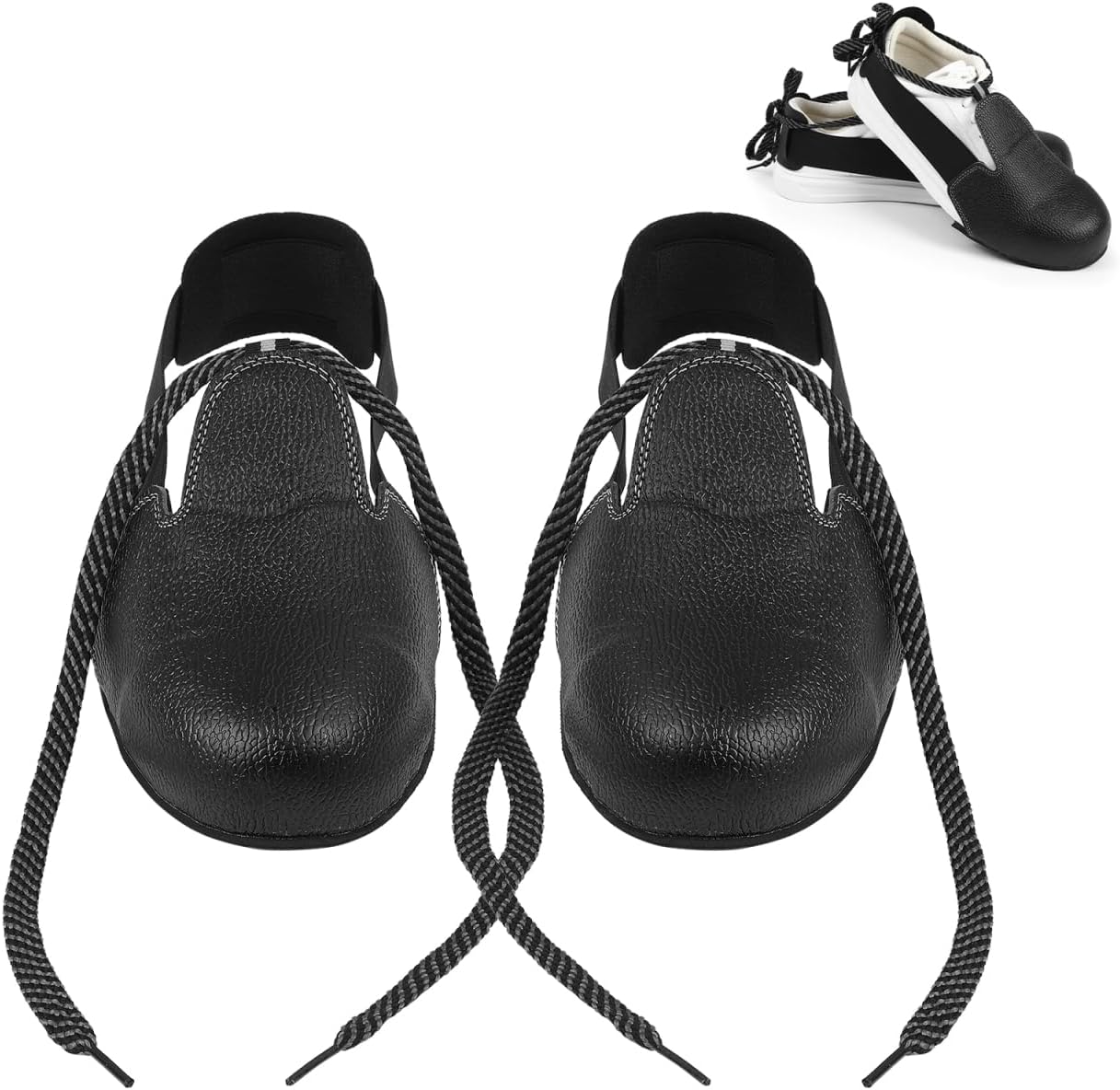 SHINEOFI Steel Toe Covers for Shoes Leather Safety Steel Toe Caps Liner Protective Overshoes for Construction, Factory & Industrial Work (Fits Eu 36-46) 1 Pair