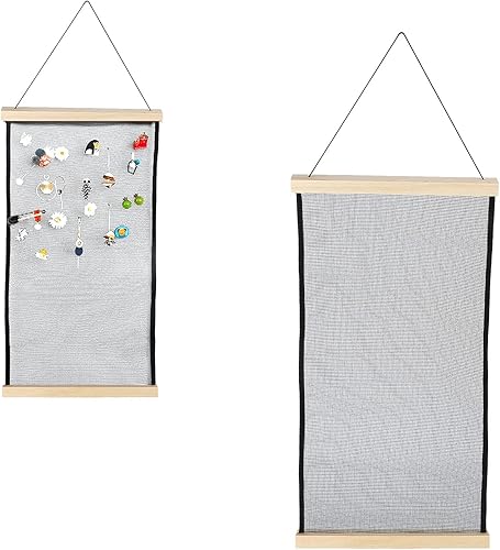 Miniatura 2 de Fofetbfo Soporte de pared para pendientes, organizador de aretes de tela de malla, estante de joyería montado en la pared, organizador de joyas para